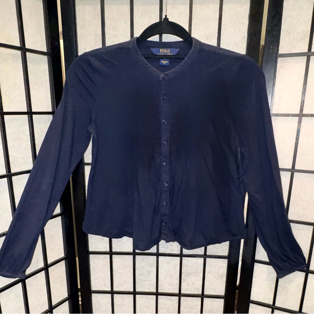 Polo Ralph Lauren Girls Navy Blue Button-Down